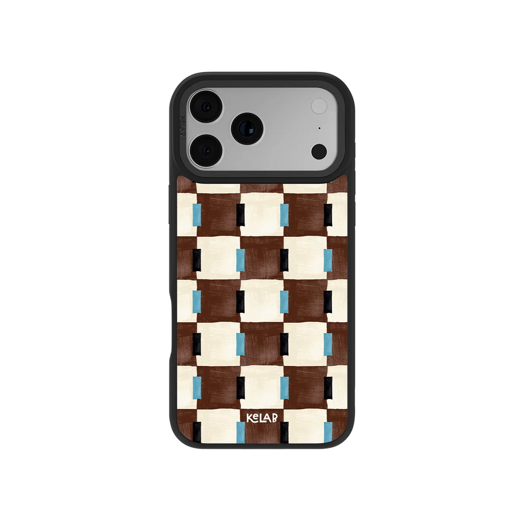 Cerulean Check | Brown Checkered iPhone Case