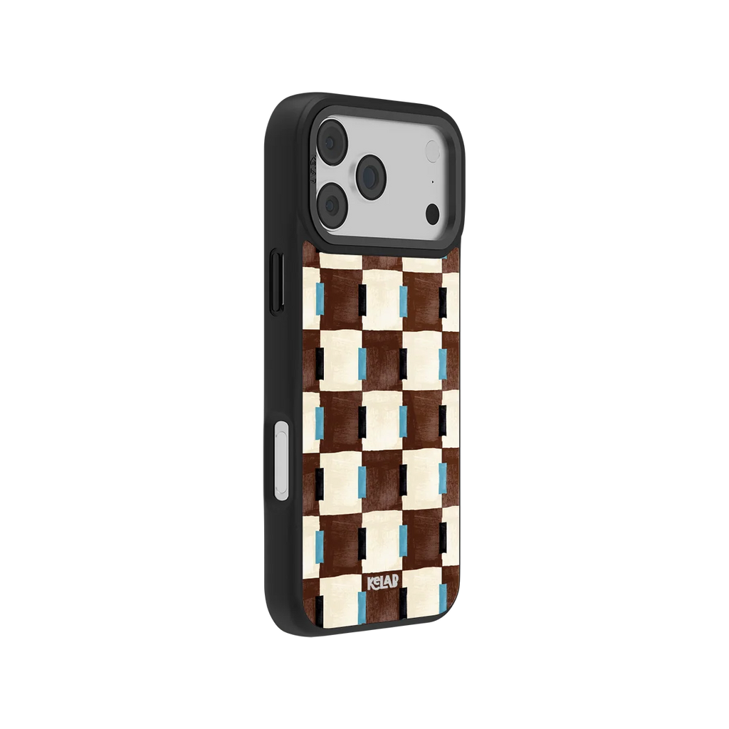 Cerulean Check | Brown Checkered iPhone Case