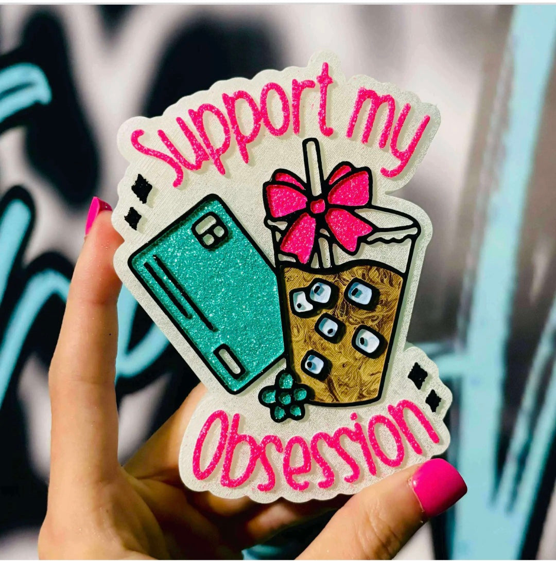 Support My Addiction Iced Coffee Car Freshie