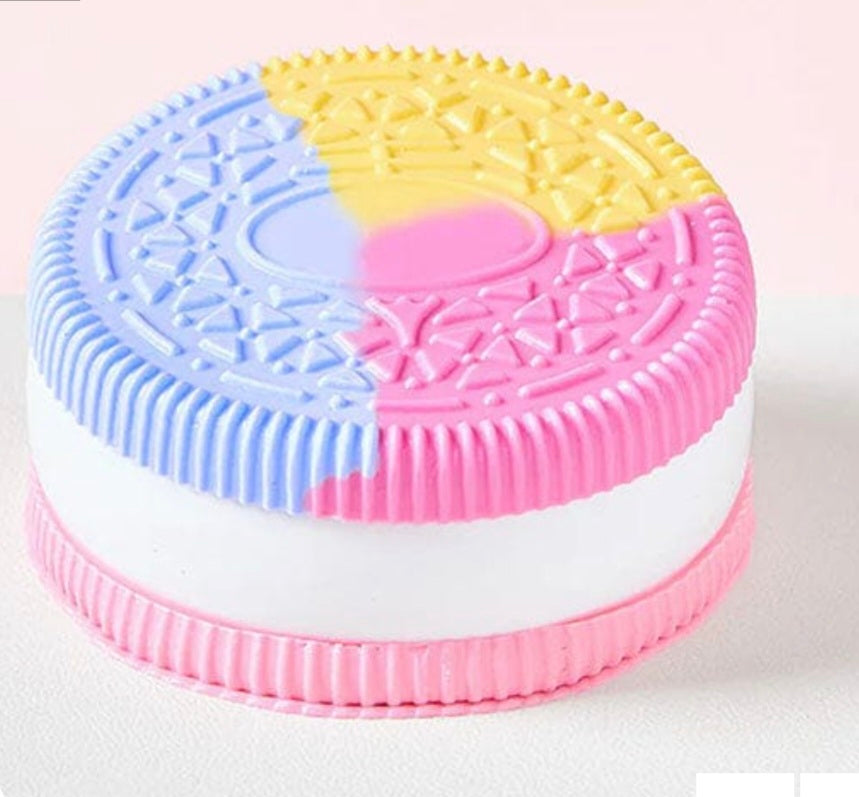 SqueezeSquad Taba Deluxe Premium Silicone Squishies® Fidget Toy - Sandwich Cookie